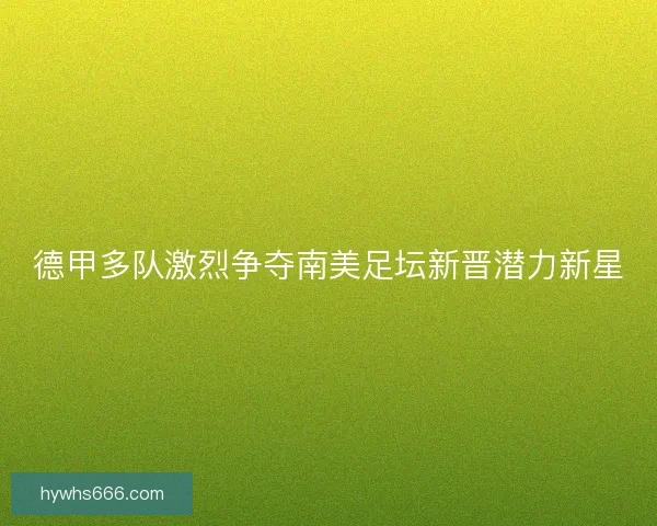 德甲多队激烈争夺南美足坛新晋潜力新星